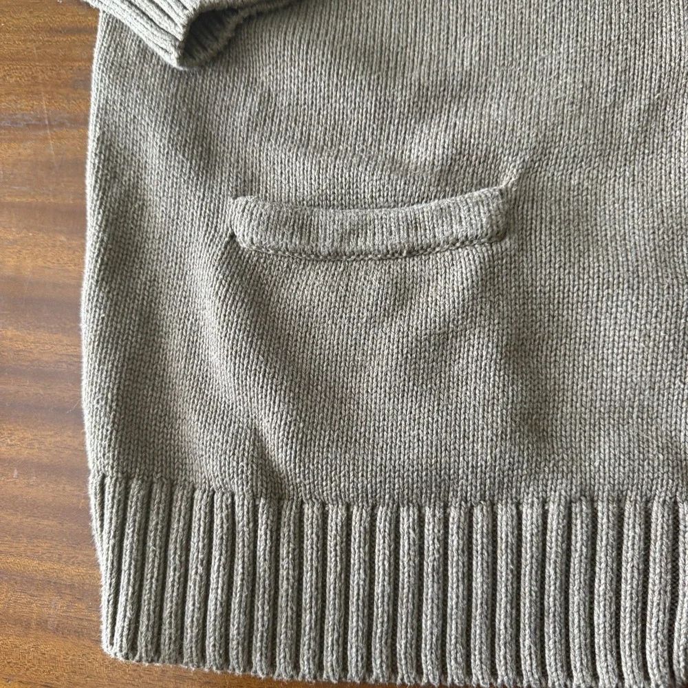 Vintage L.L. Bean Men's‎ XL Regular Grandpa Cardigan Sweater Tan 100% Cotton F/W